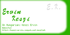 ervin keszi business card